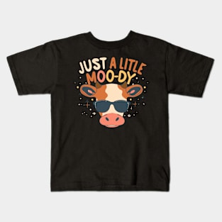 Just a little moo-dy Kids T-Shirt